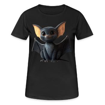 Fledermaus Flughund Vampir Bat Süße Fledemäuse - Frauen T-Shirt atmungsaktiv - Schwarz - Vorne - AI Model Female 172 light (172cm)