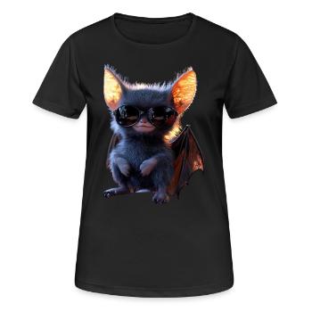 Fledermaus Flughund Vampir Bat Süße Fledemäuse - Frauen T-Shirt atmungsaktiv - Schwarz - Vorne - AI Model Female 172 light (172cm)