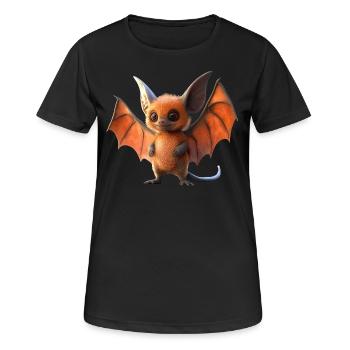 Fledermaus Flughund Vampir Bat Süße Fledemäuse - Frauen T-Shirt atmungsaktiv - Schwarz - Vorne - AI Model Female 172 light (172cm)
