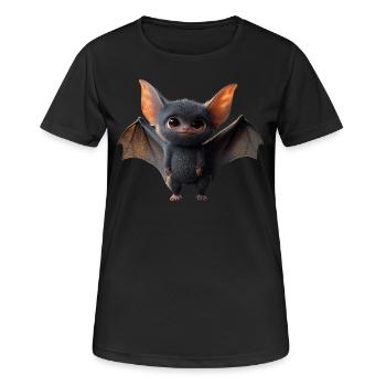 Fledermaus Flughund Vampir Bat Süße Fledemäuse - Frauen T-Shirt atmungsaktiv - Schwarz - Vorne - AI Model Female 172 light (172cm)