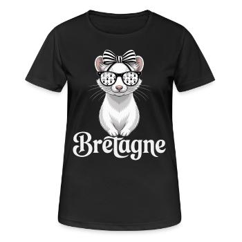 Bretagne Femme Noeud Hermine Bretonne - T-shirt respirant Femme - noir - Devant - AI Model Female 172 light (172cm)