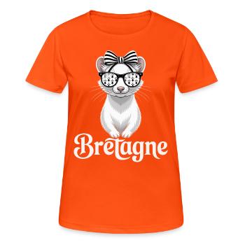 Bretagne Femme Noeud Hermine Bretonne - T-shirt respirant Femme - orange néon - Devant - AI Model Female 172 dark (172cm)
