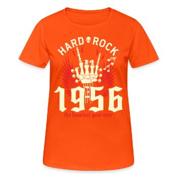 70 Ans Rockeur 70eme Anniversaire 1956 - T-shirt respirant Femme - orange néon - Devant - AI Model Female 172 dark (172cm)