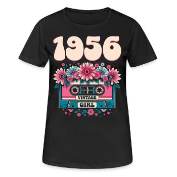 Kassette zum 70-jährigen Jubiläum der Damen 1956 - Frauen T-Shirt atmungsaktiv - Schwarz - Vorne - AI Model Female 172 light (172cm)