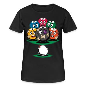 Cartoon Humor Billiards Player - Women's Breathable T-Shirt - black - Front - AI Model Female 172 light (172cm)