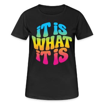 C’est ce que c’est - T-shirt respirant Femme - noir - Devant - AI Model Female 172 light (172cm)