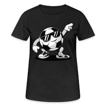 Funny Dabbing Soccer Ball Swag Vibes Design - Frauen T-Shirt atmungsaktiv - Schwarz - Vorne - AI Model Female 172 light (172cm)