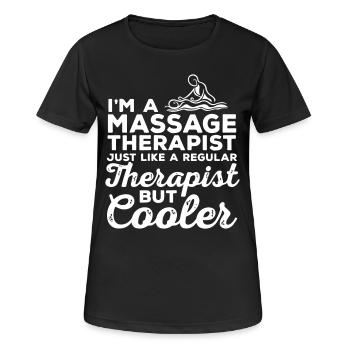 Je suis un massage comme un thérapeute régulier - T-shirt respirant Femme - noir - Devant - AI Model Female 172 light (172cm)