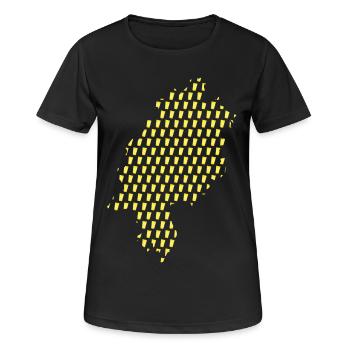 Apfelwein Hessen Bembel Karte Geripptes Geschenk - Frauen T-Shirt atmungsaktiv - Schwarz - Vorne - AI Model Female 172 light (172cm)