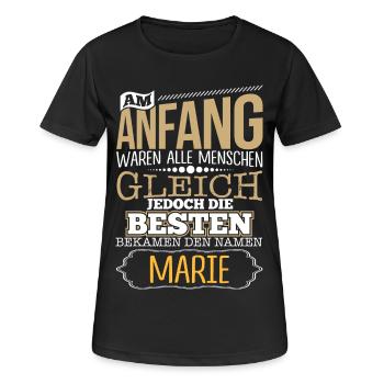 MARIE - die Besten - Frauen T-Shirt atmungsaktiv - Schwarz - Vorne - AI Model Female 172 light (172cm)
