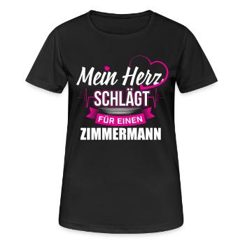 Dachdecker Zimmermann Herz - Frauen T-Shirt atmungsaktiv - Schwarz - Vorne - AI Model Female 172 light (172cm)