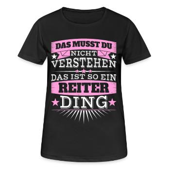 Das ist ein Reiter-Ding - Frauen T-Shirt atmungsaktiv - Schwarz - Vorne - AI Model Female 172 light (172cm)