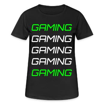Gaming Gaming Gaming Gaming Gaming - Women's Breathable T-Shirt - black - Front - AI Model Female 172 light (172cm)