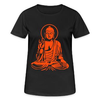 Young Buddha No.1_1c - Women's Breathable T-Shirt - black - Front - AI Model Female 172 light (172cm)