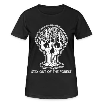 Stay out of the Forest - Arbre de la tête de mort forêt - T-shirt respirant Femme - noir - Devant - AI Model Female 172 light (172cm)
