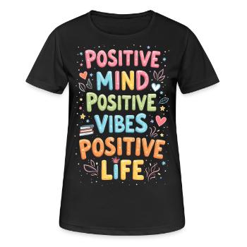 Positivité - T-shirt respirant Femme - noir - Devant - AI Model Female 172 light (172cm)