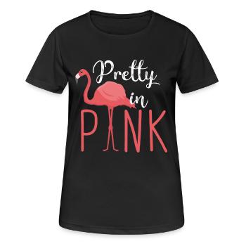 Flamingo - Pretty in Pink - T-shirt respirant Femme - noir - Devant - AI Model Female 172 light (172cm)