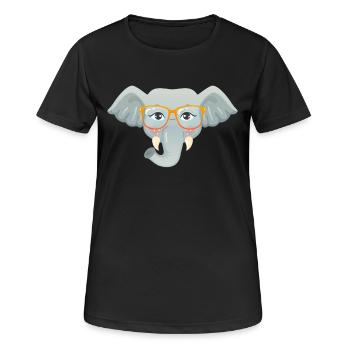 Geek Elephant - Frauen T-Shirt atmungsaktiv - Schwarz - Vorne - AI Model Female 172 light (172cm)