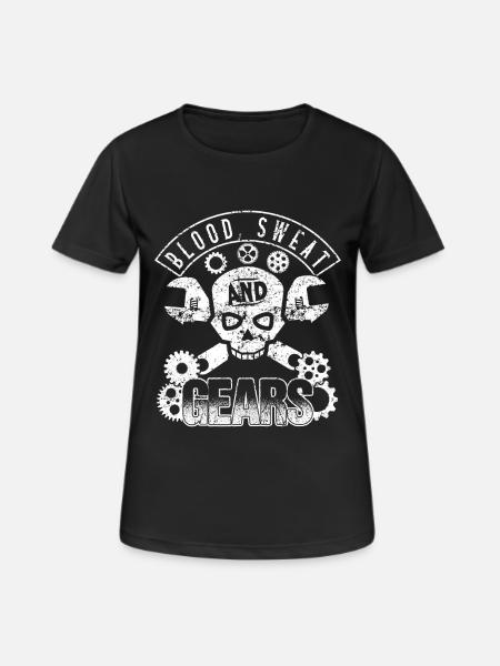 Blood Sweat Gears Motorcycles - Women's Breathable T-Shirt - black
