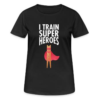 I Train Superheroes - T-shirt respirant Femme - noir - Devant - AI Model Female 172 light (172cm)