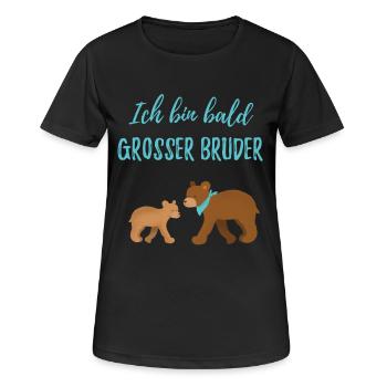 Ich bin bald grosser Bruder / werde großer Bruder - Frauen T-Shirt atmungsaktiv - Schwarz - Vorne - AI Model Female 172 light (172cm)