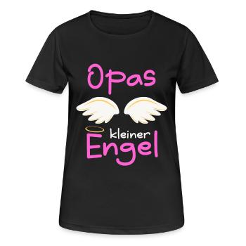 Opas kleiner Engel Enkelkind Opa Enkeltochter - Frauen T-Shirt atmungsaktiv - Schwarz - Vorne - AI Model Female 172 light (172cm)