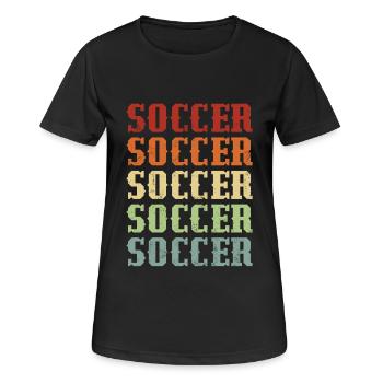 Fußball Retro Vintage Fußballspieler Retro Fußball - Frauen T-Shirt atmungsaktiv - Schwarz - Vorne - AI Model Female 172 light (172cm)