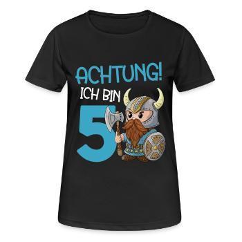 5 Jahre Geburtstag Ritter 5. Geburtstag Wikinger - Frauen T-Shirt atmungsaktiv - Schwarz - Vorne - AI Model Female 172 light (172cm)