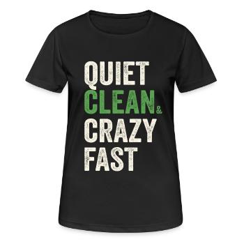 Quiet Clean and Crazy Fast Electric Car E-car - Women's Breathable T-Shirt - black - Front - AI Model Female 172 light (172cm)
