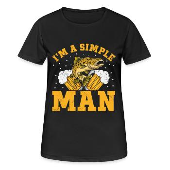 Bier trinken Angeln einfacher Mann Angeln und Bier - Frauen T-Shirt atmungsaktiv - Schwarz - Vorne - AI Model Female 172 light (172cm)