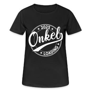Onkel 2025 Schwangerschaft 2025 Onkel 2025 Loading - Frauen T-Shirt atmungsaktiv - Schwarz - Vorne - AI Model Female 172 light (172cm)