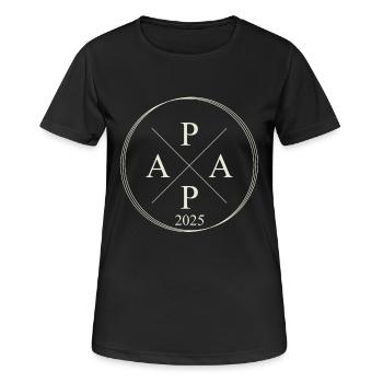 Papa Est 2025 Vater 2025 Level zur Papa 2025 - Frauen T-Shirt atmungsaktiv - Schwarz - Vorne - AI Model Female 172 light (172cm)