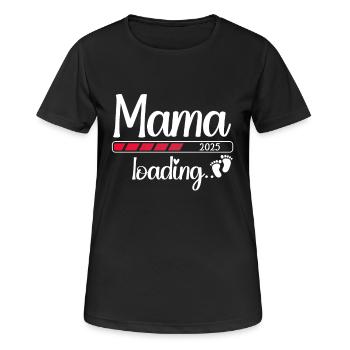 Maman 2025 Chargement Enceinte 2025 Maman Est. 2025 - T-shirt respirant Femme - noir - Devant - AI Model Female 172 light (172cm)