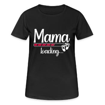 Maman Chargement Grossesse Bientôt Maman Chargement - T-shirt respirant Femme - noir - Devant - AI Model Female 172 light (172cm)