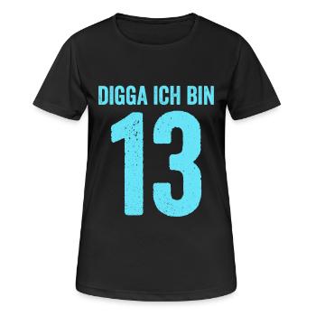 Blue Digga I'm 13 Years Boy 13th Birthday - Women's Breathable T-Shirt - black - Front - AI Model Female 172 light (172cm)