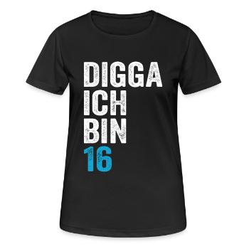 Digga I'm 16th Birthday Boy 16th Birthday - Women's Breathable T-Shirt - black - Front - AI Model Female 172 light (172cm)