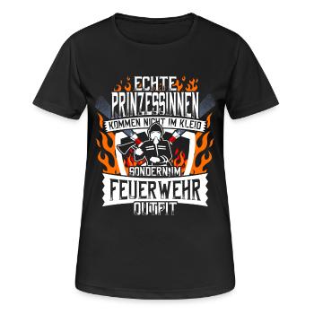 Feuerwehr Prinzessinnen - Frauen T-Shirt atmungsaktiv - Schwarz - Vorne - AI Model Female 172 light (172cm)
