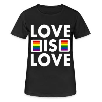 Love is love - T-shirt respirant Femme - noir - Devant - AI Model Female 172 light (172cm)