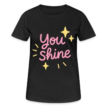 Du strahlst Positives - Frauen T-Shirt atmungsaktiv - Schwarz - Vorne - AI Model Female 172 light (172cm)