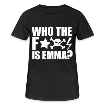 who the fuck is emma? MDMA XTC Teile Rave Sprüche - Frauen T-Shirt atmungsaktiv - Schwarz - Vorne - AI Model Female 172 light (172cm)