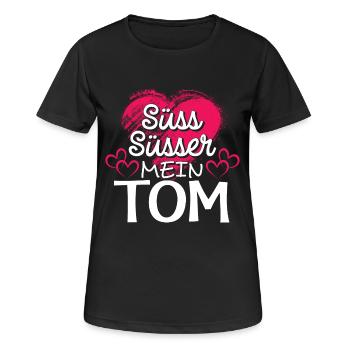 TOM - süss - Frauen T-Shirt atmungsaktiv - Schwarz - Vorne - AI Model Female 172 light (172cm)