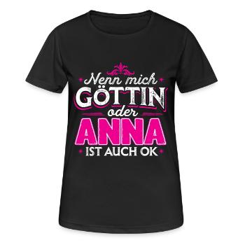 ANNA - Göttin - Frauen T-Shirt atmungsaktiv - Schwarz - Vorne - AI Model Female 172 light (172cm)