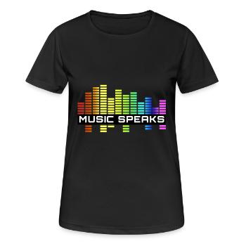 Music speaks - The music is in charge - Women's Breathable T-Shirt - black - Front - AI Model Female 172 light (172cm)