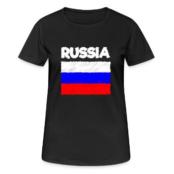 RUSSIA Russian flag - shirt hoodie - Women's Breathable T-Shirt - black - Front - AI Model Female 172 light (172cm)