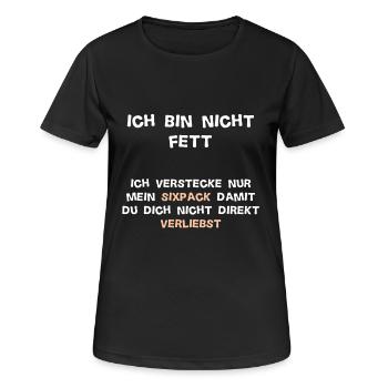 Hide sixpack / humor overweight gift - Women's Breathable T-Shirt - black - Front - AI Model Female 172 light (172cm)
