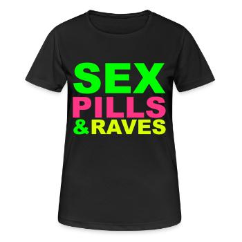 Sex Pills Raves - Frauen T-Shirt atmungsaktiv - Schwarz - Vorne - AI Model Female 172 light (172cm)