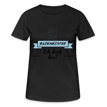 bademeister tshirt - Frauen T-Shirt atmungsaktiv - Schwarz - Vorne - AI Model Female 172 light (172cm)