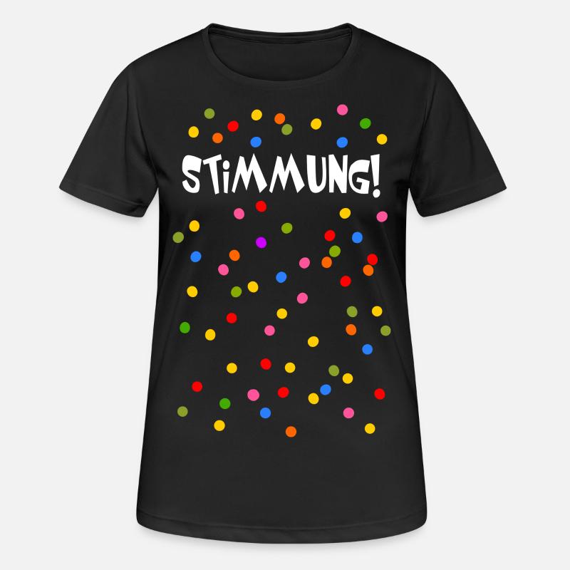 Stimmung Konfetti Fasching Karneval Silvester bunt - Frauen T-Shirt atmungsaktiv - Schwarz