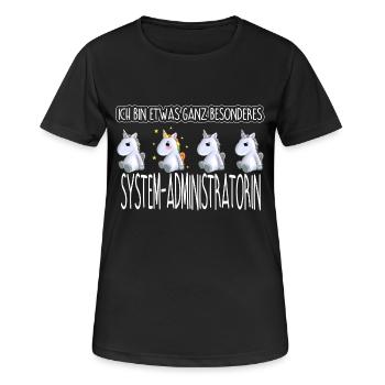 SYSTEM-ADMIN - Toll - Frauen T-Shirt atmungsaktiv - Schwarz - Vorne - AI Model Female 172 light (172cm)