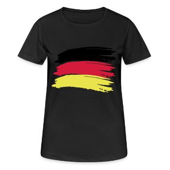 Deutschland Flagge - Frauen T-Shirt atmungsaktiv - Schwarz - Vorne - AI Model Female 172 light (172cm)